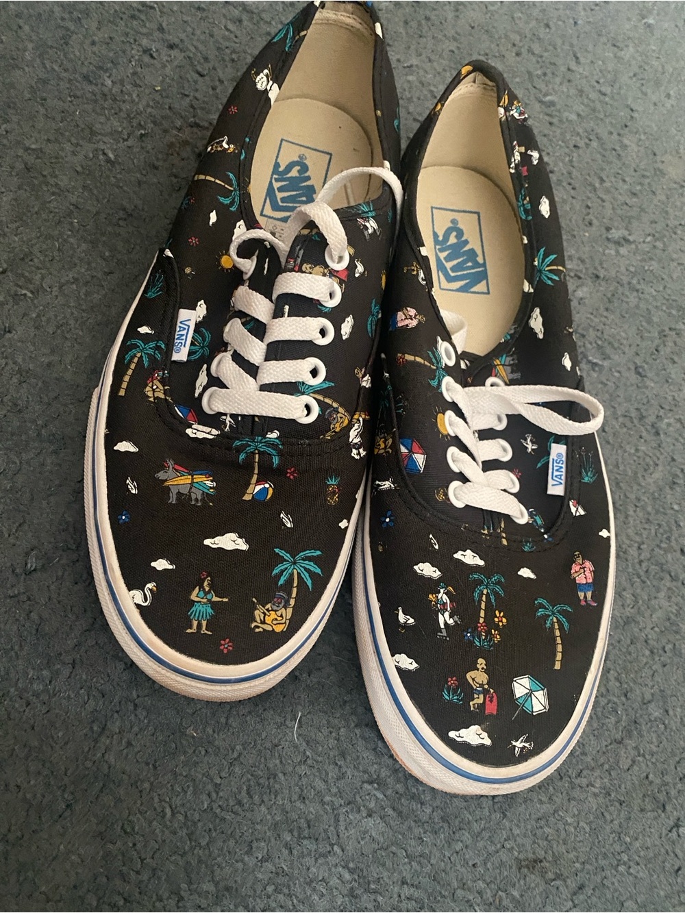 Vans Kids Black Tropical Print Lace-Up Sneakers